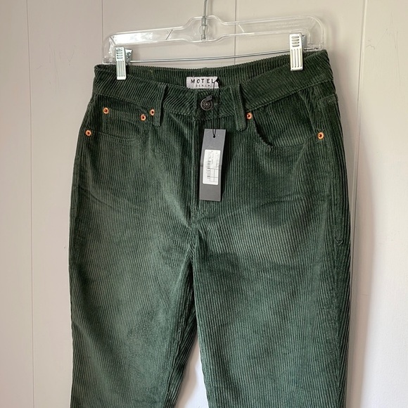 Motel Rocks Corduroy Bootleg Green Pants Size 30 - Picture 4 of 8